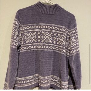 Women's Sonoma purple and white sweater cozy